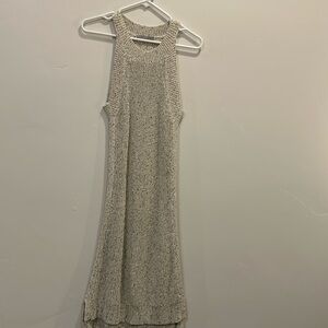 Tart Sleeveless Sweater Dress Cream Black Marled Knit Halter Mini Dress Womens S
